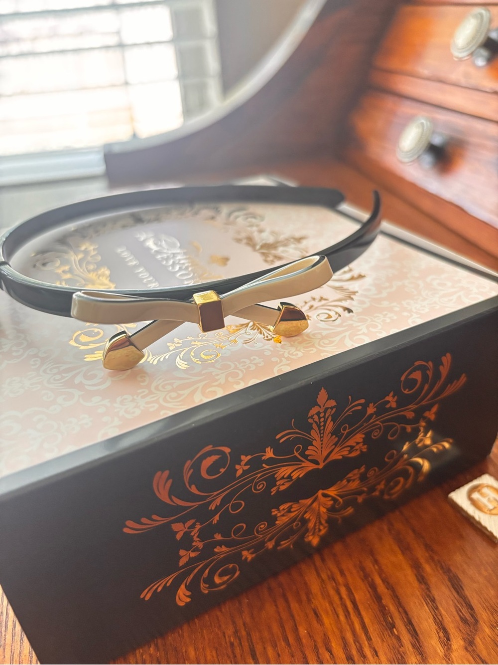 L.Erickson Gold Accent Black Women’s Headband